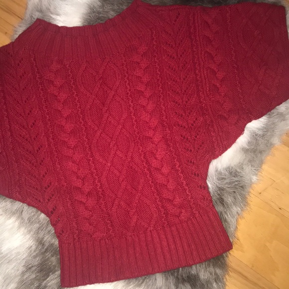 Express Cable Knit Red Sweater Valentine’s Day - Picture 1 of 5
